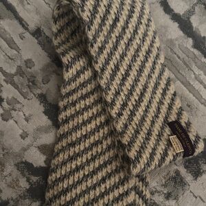 Ralph Lauren Men's Striped Black and Cream Scarf